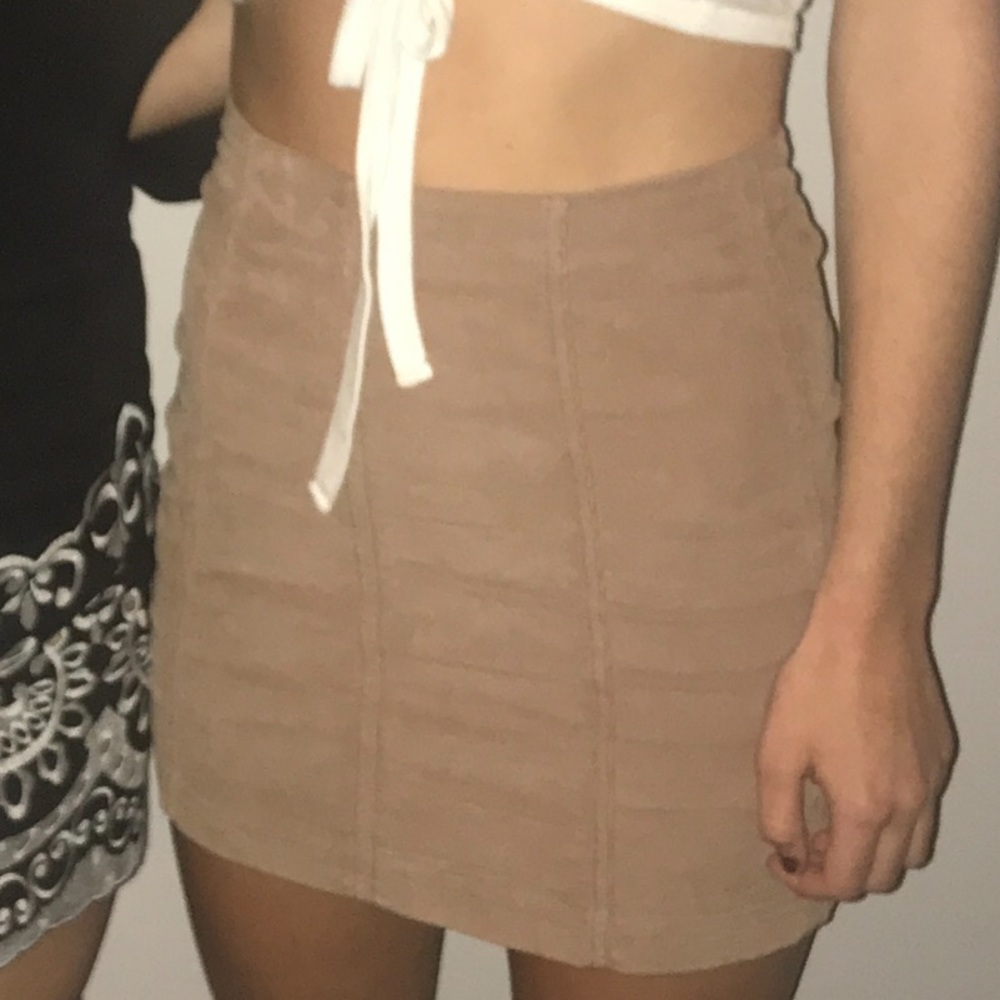 Free people tan corduroy mini skirt